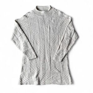 Vintage White Cozy Knit Sweater Dress by Absolutely